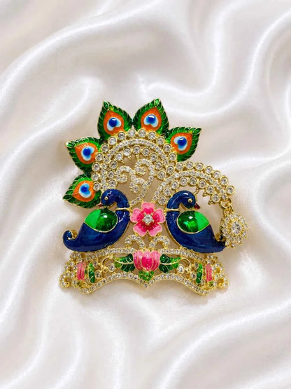 Kamalkari Twin Peacock Mukut for Deity