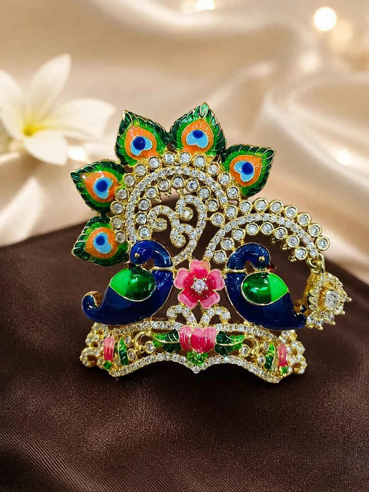 Kamalkari Twin Peacock Mukut for Deity