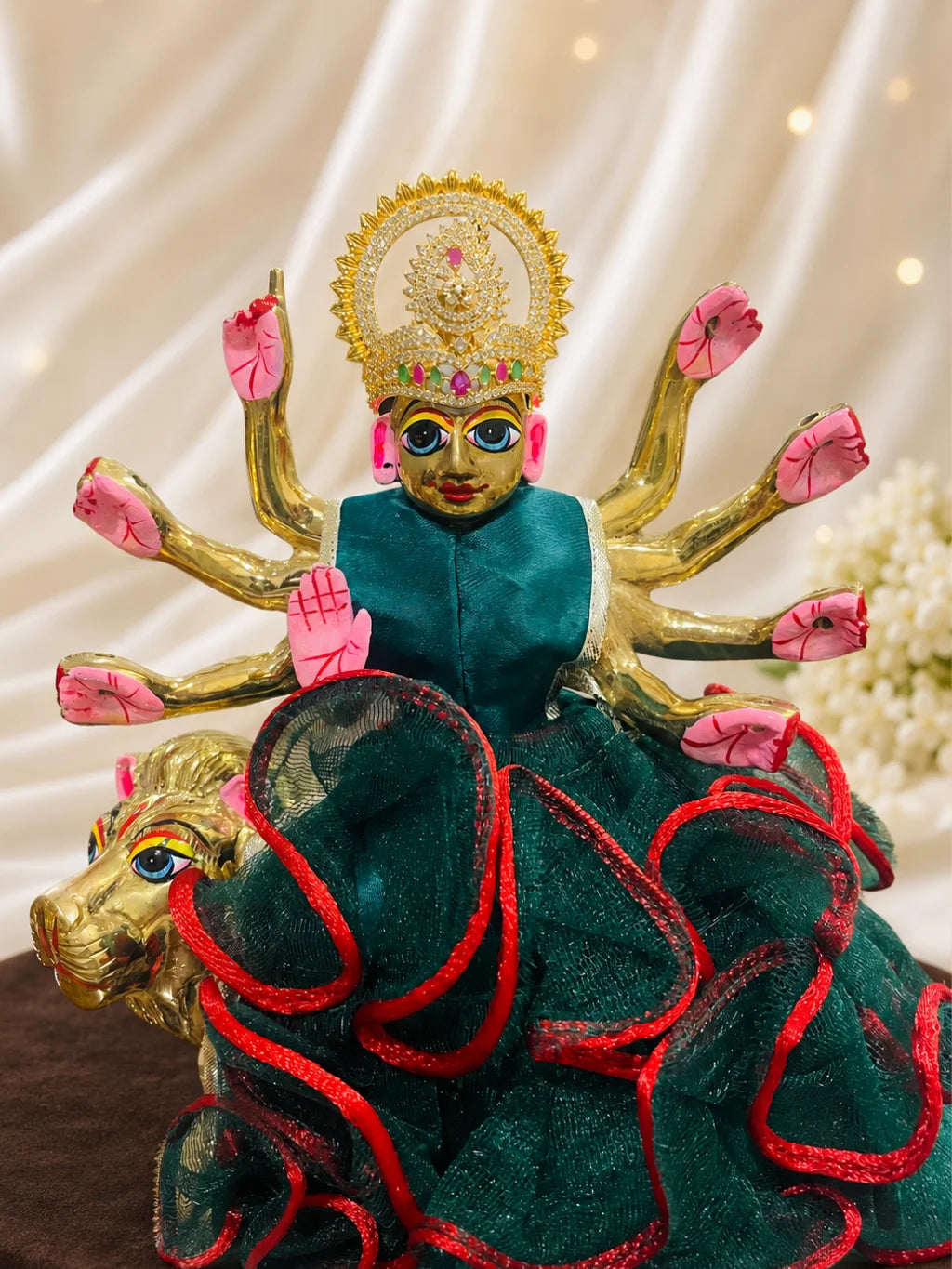 Kanak Chandrika AD Mukut with sparkling stones for deity shringar
