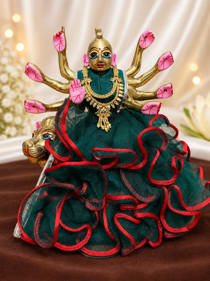 Kanak Jhumar Gold Plated Haar for Deity featuring elegant jhumar-inspired detailing and a rich golden finish. Ideal for Laddu Gopal and festive shringar.
