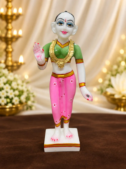 Kanak Pallav Gold Plated Haar for Deity featuring graceful leaf-inspired detailing and a rich golden finish. Ideal for Laddu Gopal and festive divine shringar.
