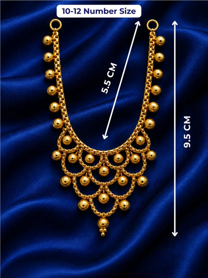 Kanak Tarang Gold Plated Haar for Deity featuring graceful wave-inspired detailing and a rich golden finish. Ideal for Laddu Gopal and festive shringar.
