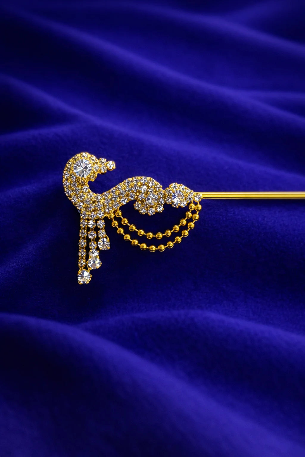 Kanha Ji silver stone flute for royal shringar and festive pooja