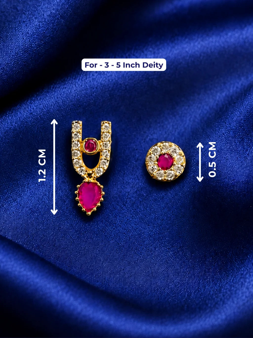 Krishna AD Tilak and Radha AD Bindi combo, designed to add an elegant sparkle to your beloved deities.