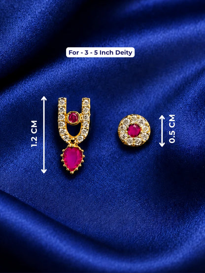 Krishna AD Tilak and Radha AD Bindi combo, designed to add an elegant sparkle to your beloved deities.
