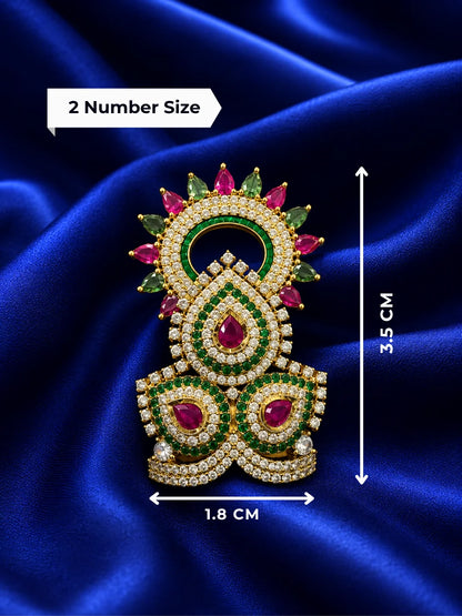 Kriti AD Stone Mukut for Laddu Gopal with sparkling American diamond stone work