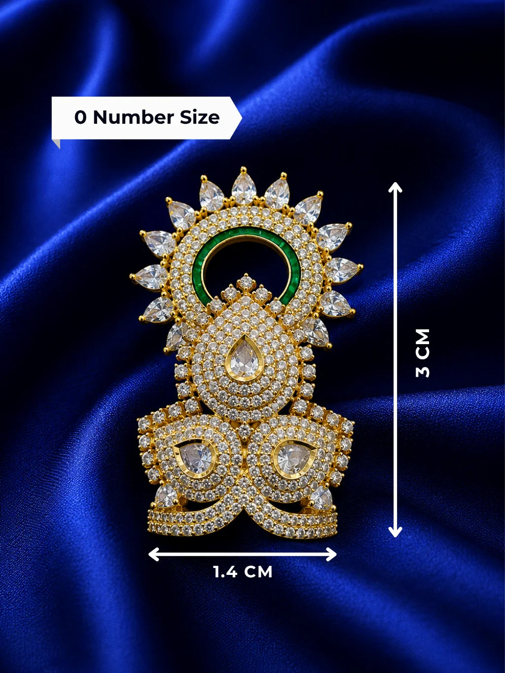 Kriti AD Stone Mukut for Laddu Gopal with sparkling American diamond stone work