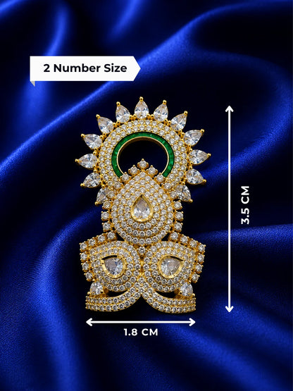 Kriti AD Stone Mukut for Laddu Gopal with sparkling American diamond stone work