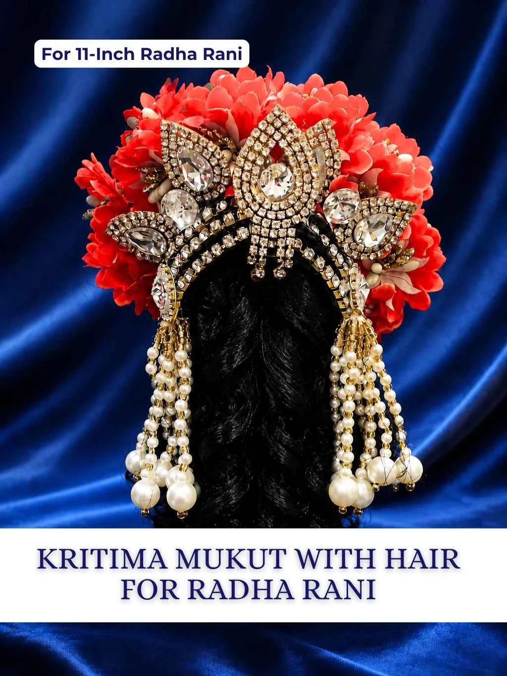 Kritima Mukut with Hair for Radha Rani