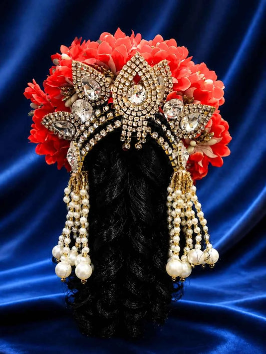 Kritima Mukut with Hair for Radha Rani