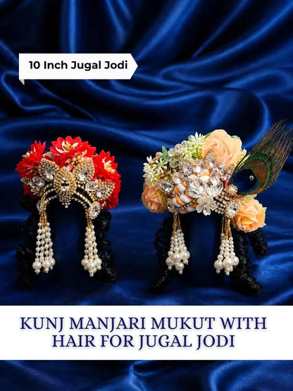 Kunj Manjari Mukut with Hair for Jugal Jodi