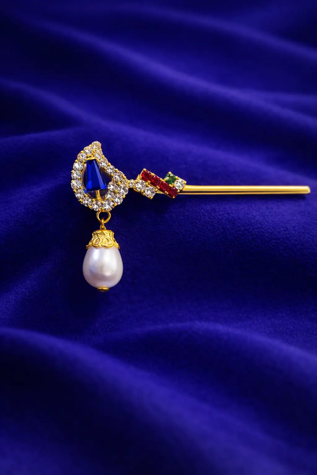 Laddu Gopal Bansuri – Crystal Flute with Blue Stone