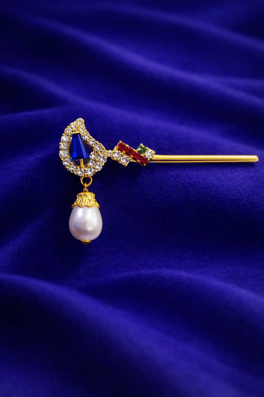 Laddu Gopal Bansuri – Crystal Flute with Blue Stone