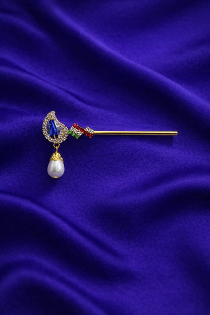 Laddu Gopal Bansuri – Crystal Flute with Blue Stone