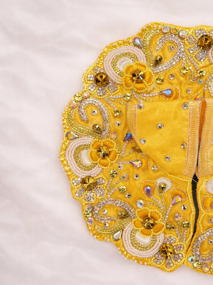 Yellow Laddu Gopal dress for auspicious daily shringar