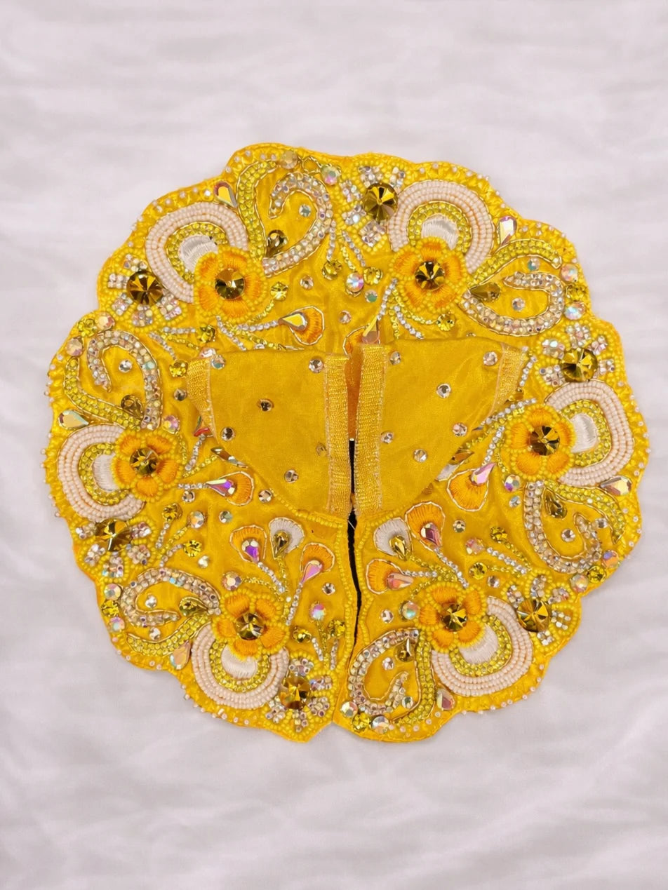 Yellow Laddu Gopal dress for auspicious daily shringar