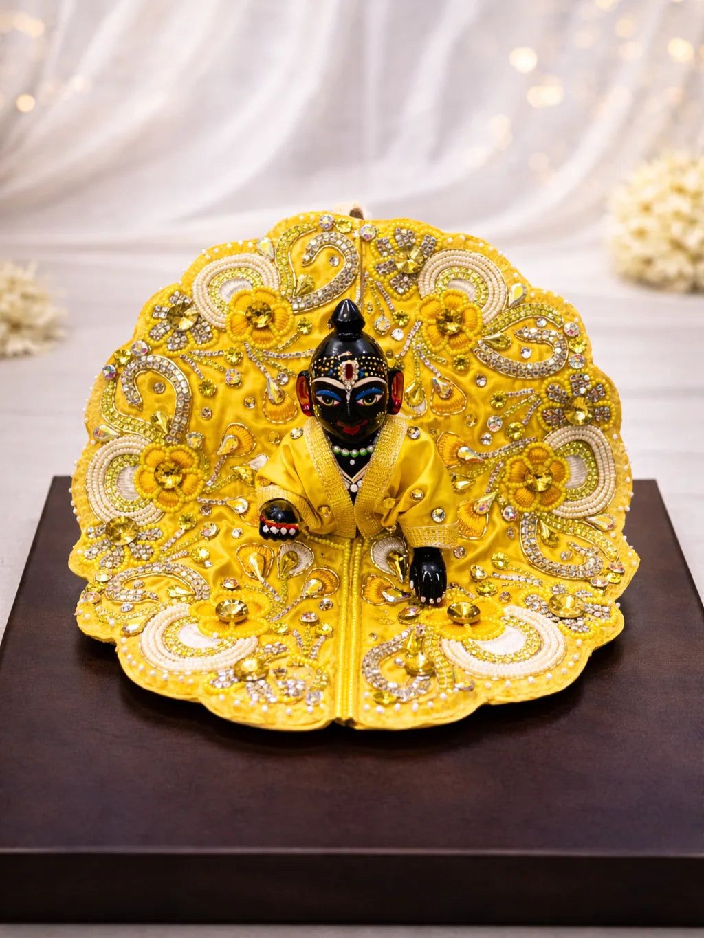 Yellow Laddu Gopal dress for auspicious daily shringar