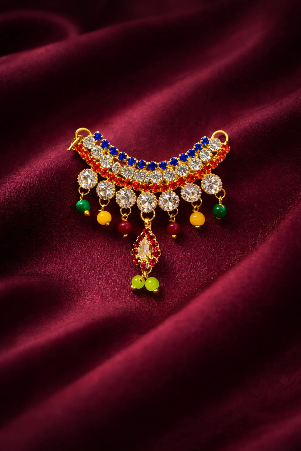 Laddu Gopal Jewellery – Crystal Drops Multicolor AD Stone Mala