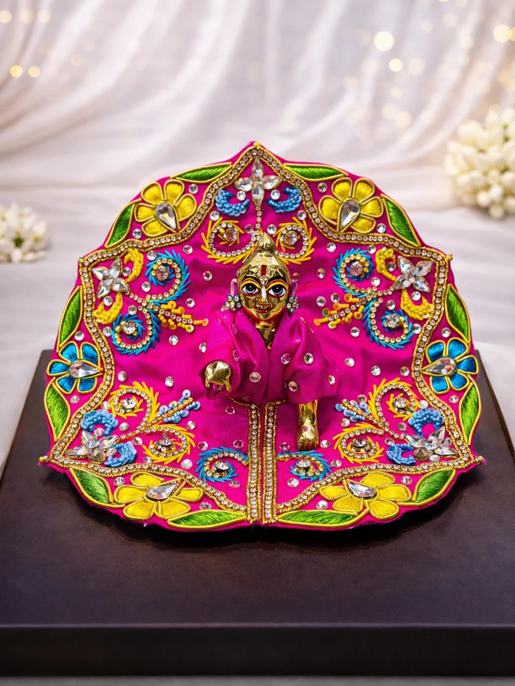 Pink colour Laddu Gopal dress for graceful and divine shringar
