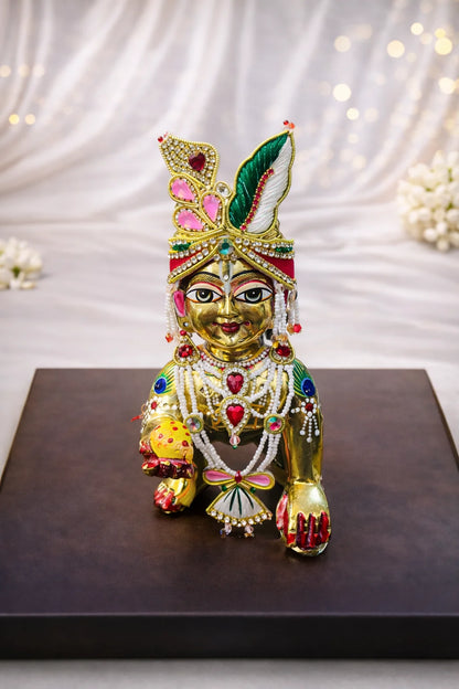 Red, Pink & Green Laddu Gopal Jewellery Set