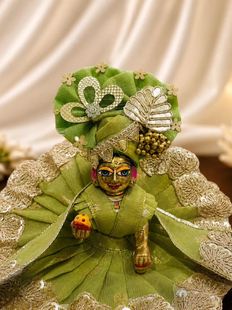 Lavanya Chanderi Poshak for Laddu Gopal crafted with premium Chanderi fabric and elegant traditional design