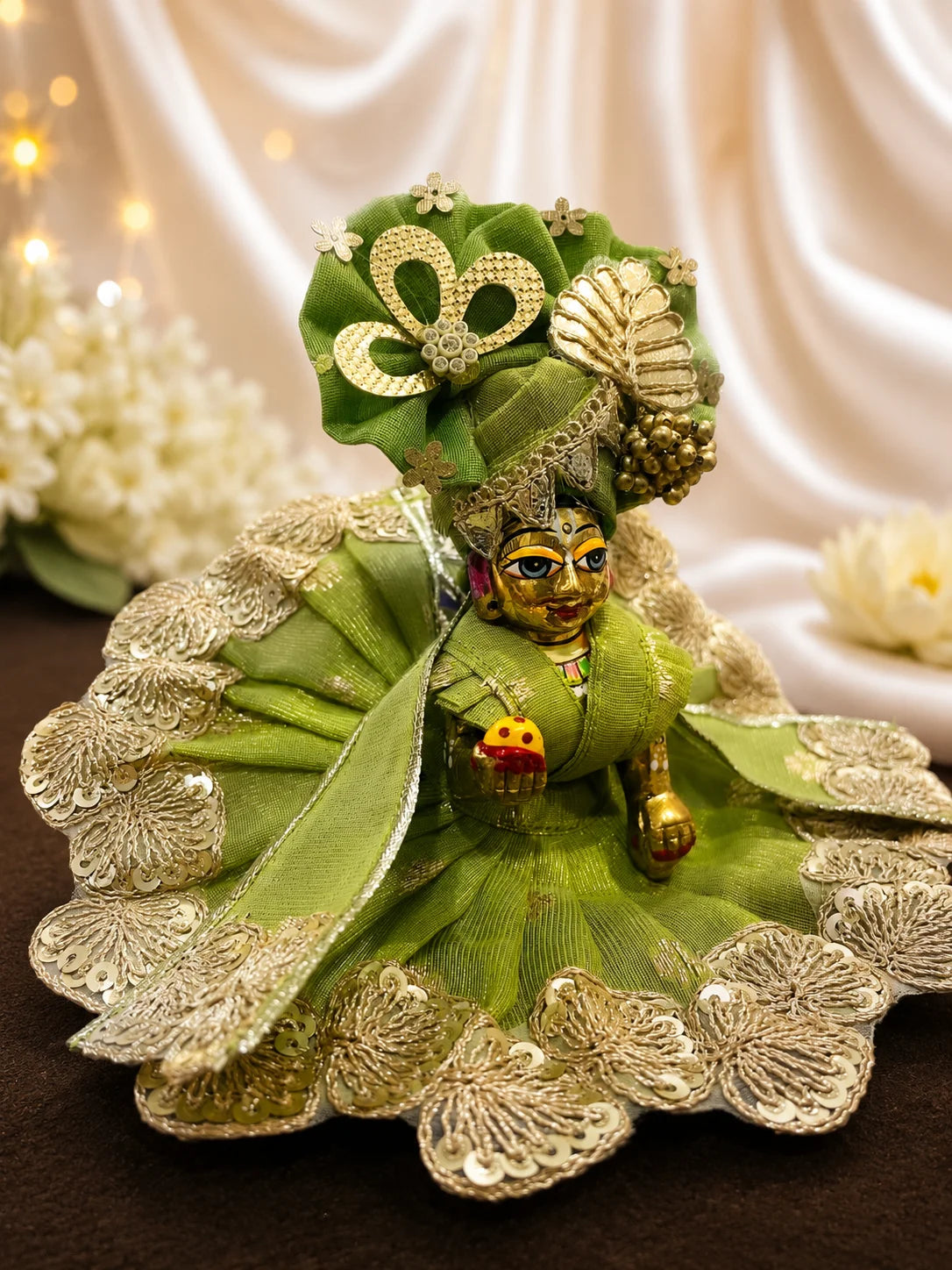 Lavanya Chanderi Poshak for Laddu Gopal crafted with premium Chanderi fabric and elegant traditional design