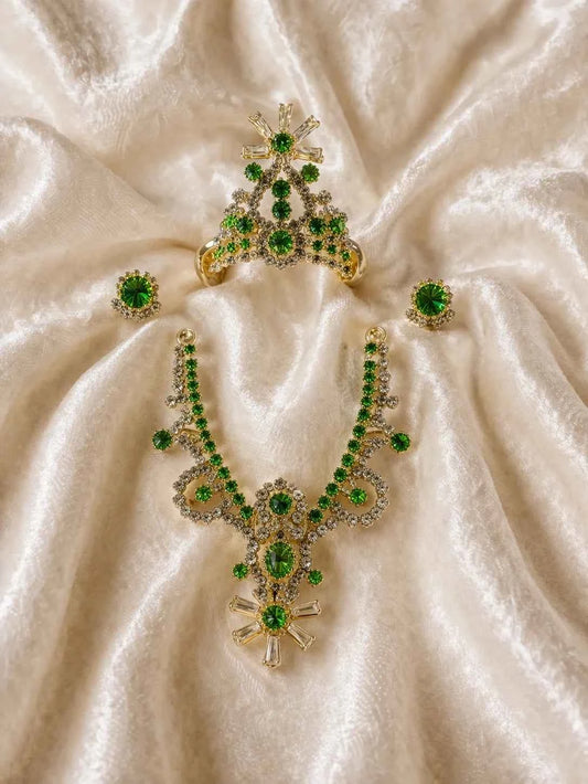 Light Green Sacred AD Jewellery Set