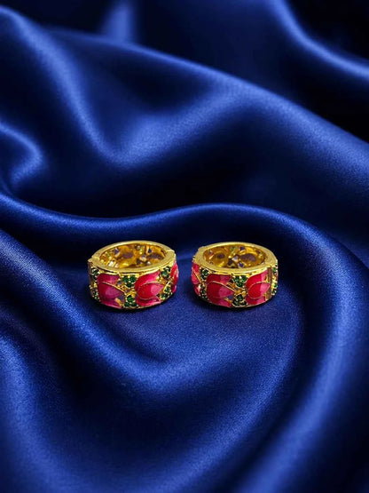 Lotus Meenakari AD Kada Bangles for Deity