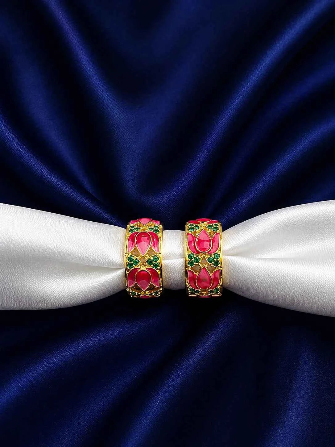 Lotus Meenakari AD Kada Bangles for Deity