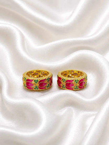 Lotus Meenakari AD Kada Bangles for Deity