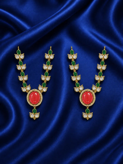 Madhav Manjari Kundan Haar for Radha Krishna with traditional Kundan detailing for coordinated Jugal Jodi shringar