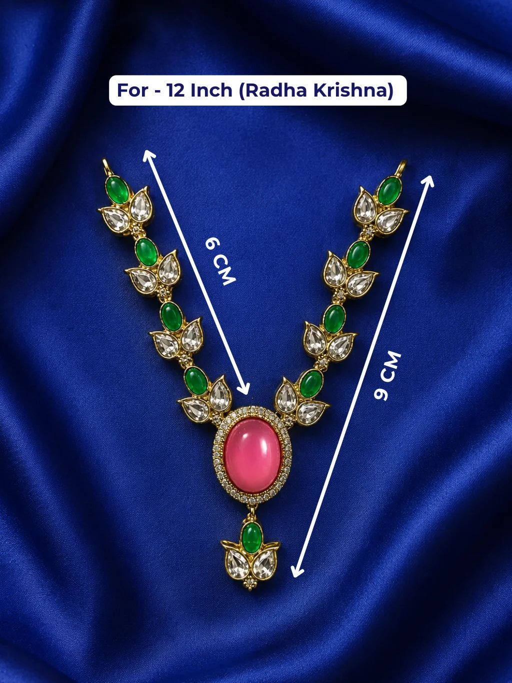 Madhav Manjari Kundan Haar for Radha Krishna with traditional Kundan detailing for coordinated Jugal Jodi shringar