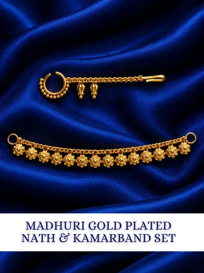 Madhuri Gold Plated Nath & Kamarband Set for Deity