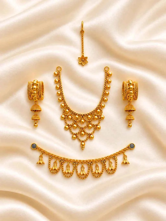 Madhurima Gold Plated Jewellery Set for Deity