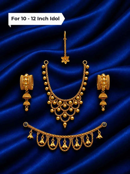 Madhurima Gold Plated Jewellery Set for Deity