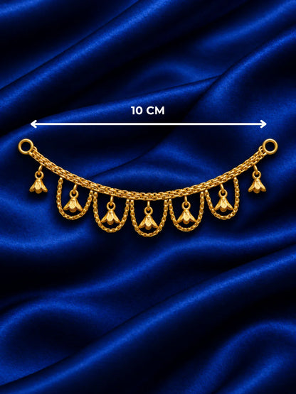 Madhurima Gold Plated Jewellery Set for Deity with intricate traditional detailing and a rich golden finish. Ideal for Laddu Gopal and festive shringar.