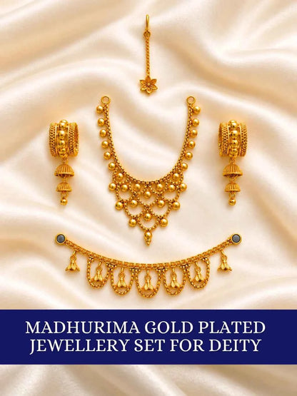 Madhurima Gold Plated Jewellery Set for Deity