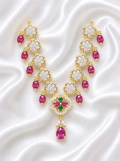 Majestic Floral AD with Gold Touch Haar for Deity