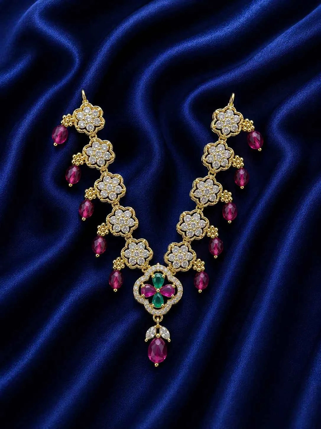 Majestic Floral AD with Gold Touch Haar for Deity