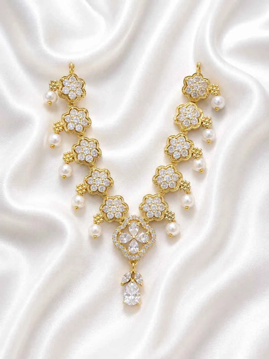 Majestic Floral AD with Gold Touch Haar for Deity