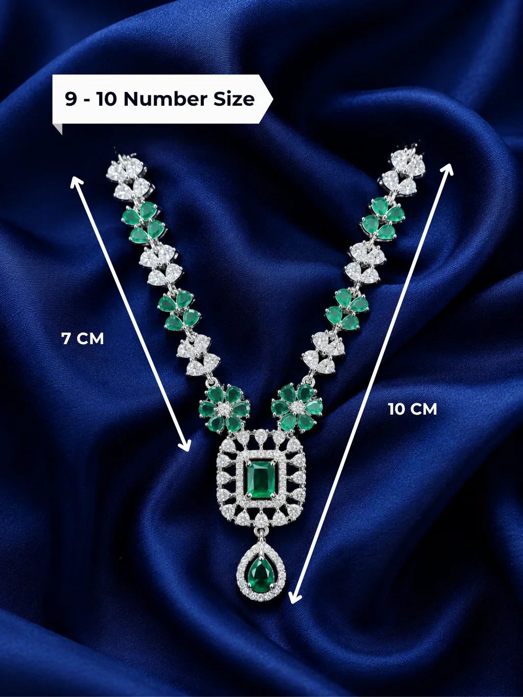 Majestic silver finish American Diamond stone necklace for Laddu Gopal deity shringar