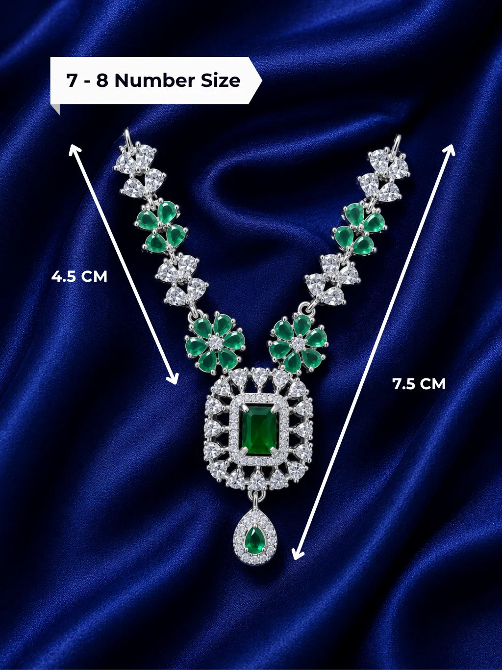 Majestic silver finish American Diamond stone necklace for Laddu Gopal deity shringar
