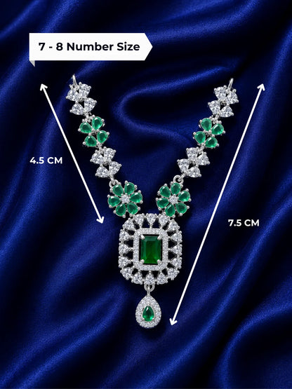 Majestic silver finish American Diamond stone necklace for Laddu Gopal deity shringar