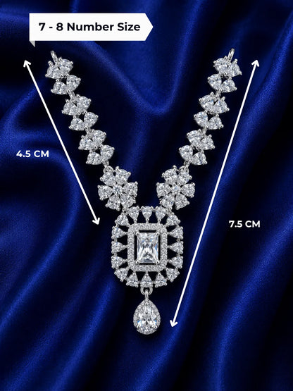 Majestic silver finish American Diamond stone necklace for Laddu Gopal deity shringar
