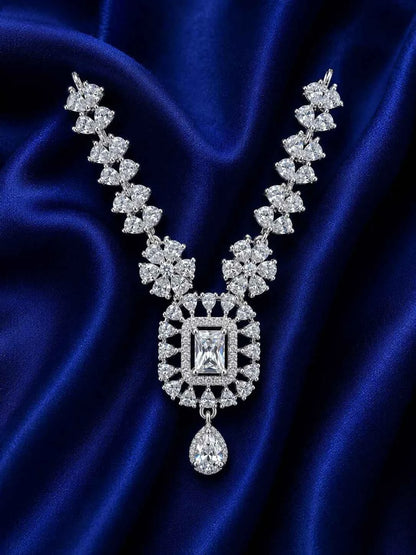 Majestic Silver-Finish AD Haar for Deity