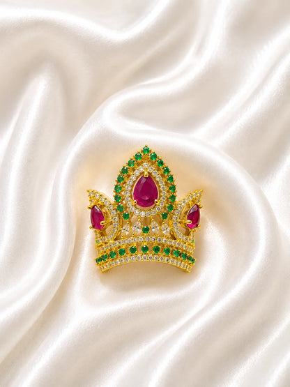 Manarani AD Mukut for Laddu Gopal with sparkling American diamond design