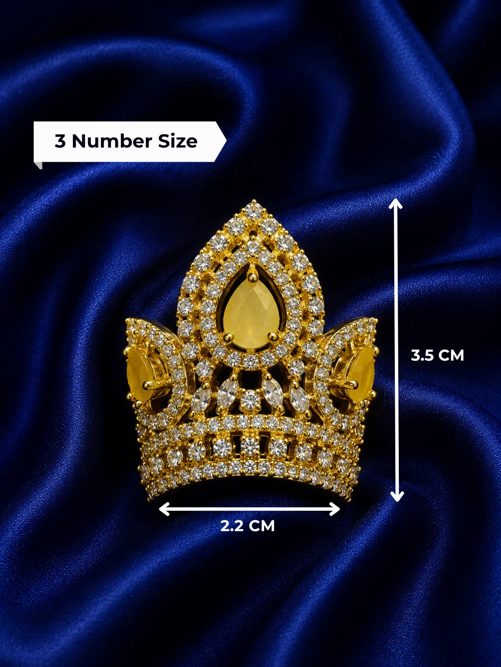 Manarani AD Mukut for Laddu Gopal with sparkling American diamond design