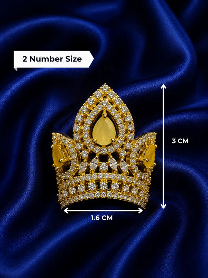 Manarani AD Mukut for Laddu Gopal with sparkling American diamond design