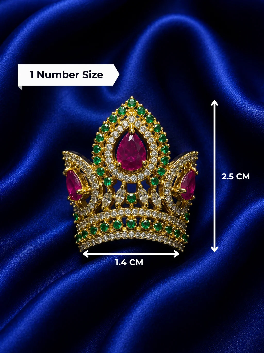 Manarani AD Mukut for Laddu Gopal with sparkling American diamond design