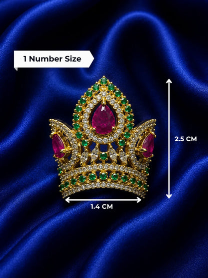 Manarani AD Mukut for Laddu Gopal with sparkling American diamond design